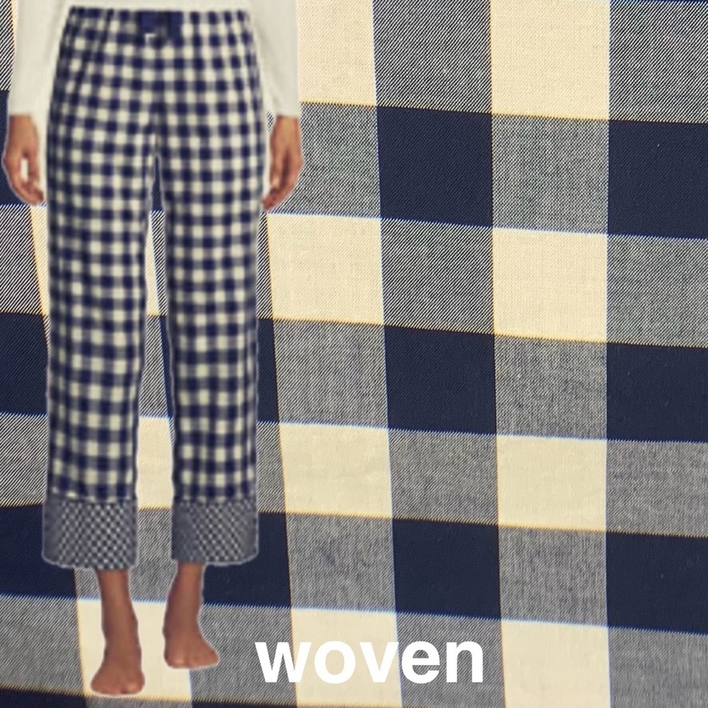 LANDSEND x Draper James Women Plus 100% Cotton Poplin Gingham Pajama Crop Pants